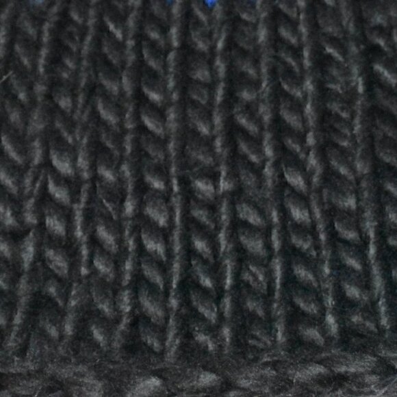 Free People Cozy Chunky Knit Colorblock Pom Pom Beani Winter Hat Black B… - Picture 5 of 9